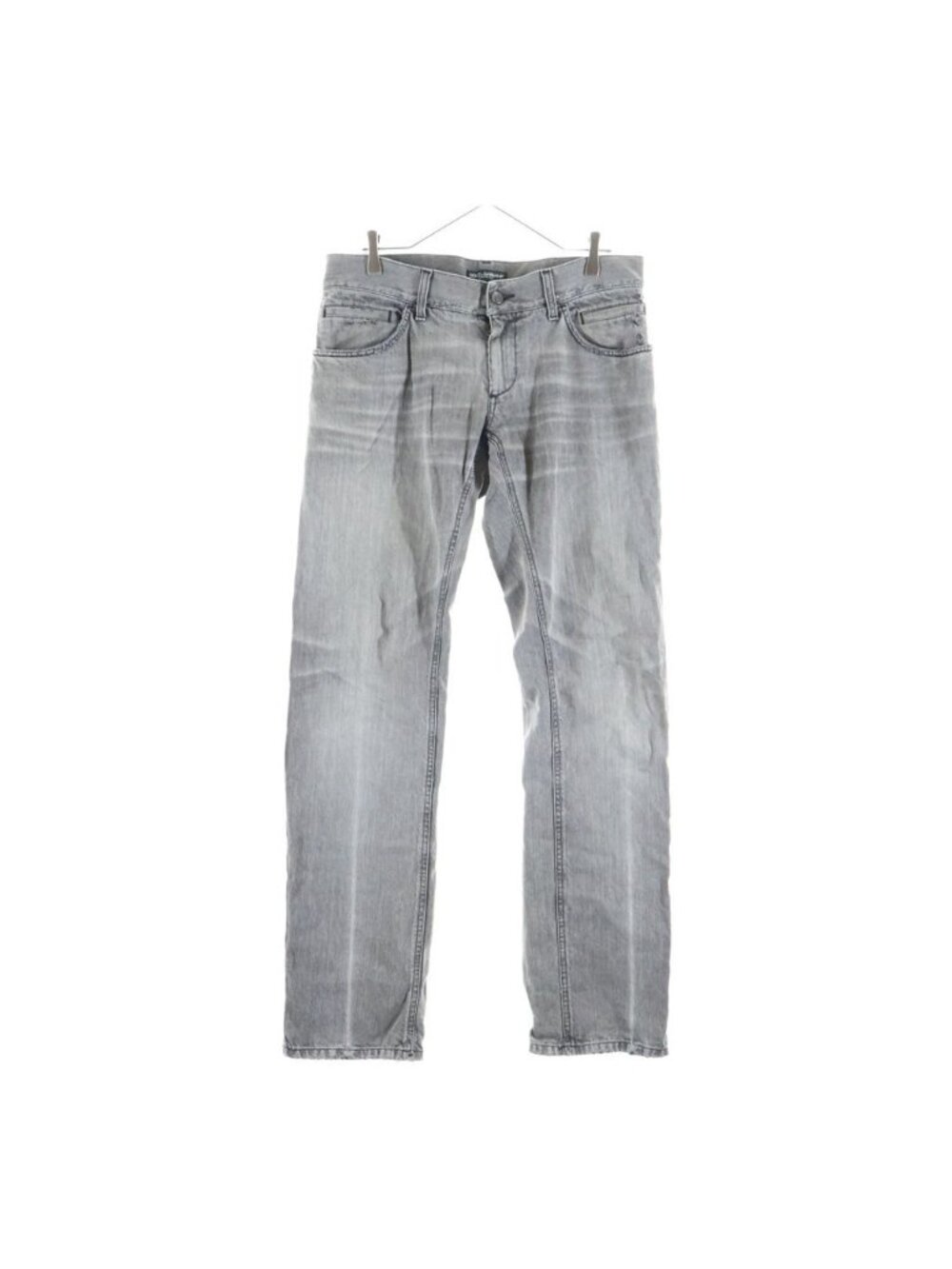 Dolce & Gabbana Distressed Straight Denim Pants Gray Jeans
